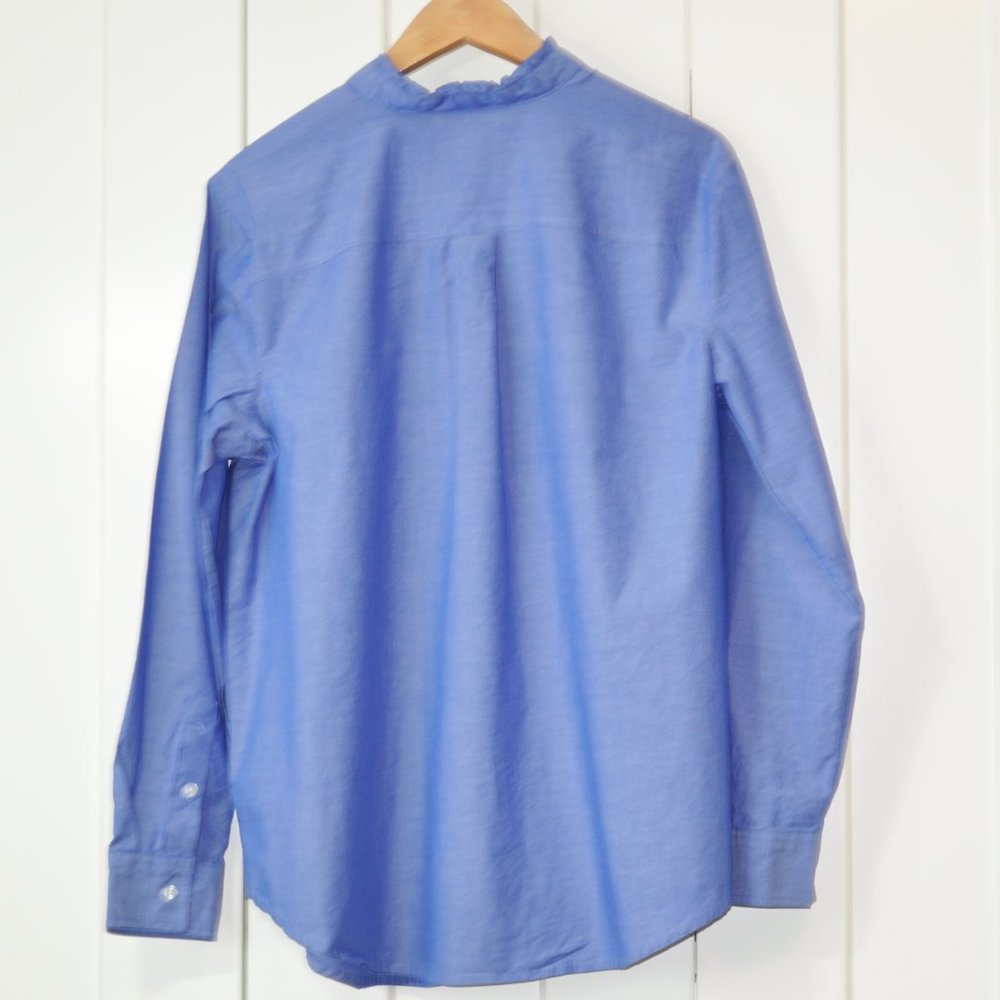 Signature Collection cotton button-down blue blouse 16 - Picture 4 of 5